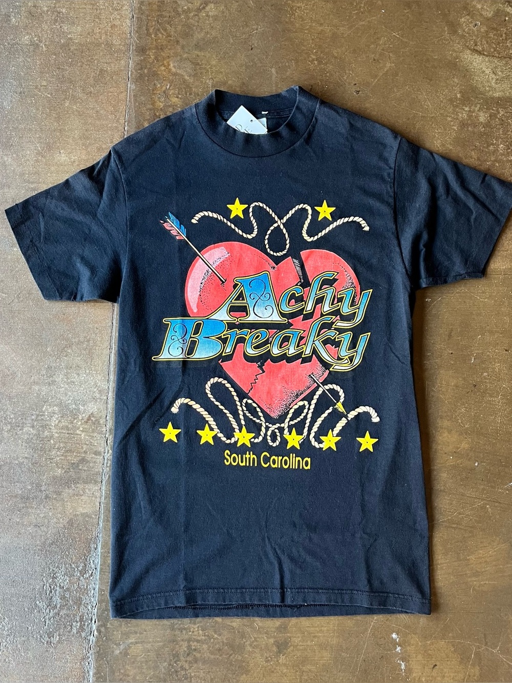 Vintage 90s Achy Breaky Heart Black Western Rodeo Graphic Tee Billy Ray Cyrus M